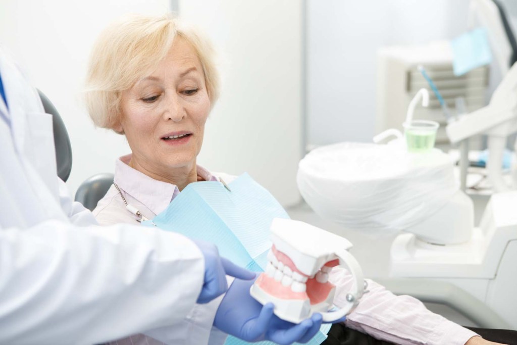 Older woman at the dentist