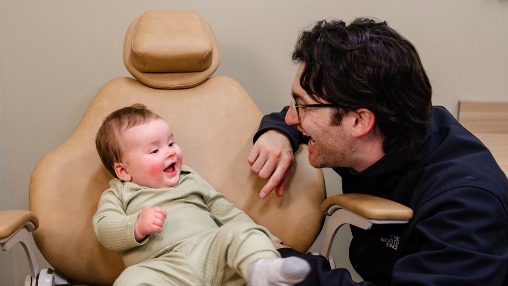 Dr. Mills with the baby
